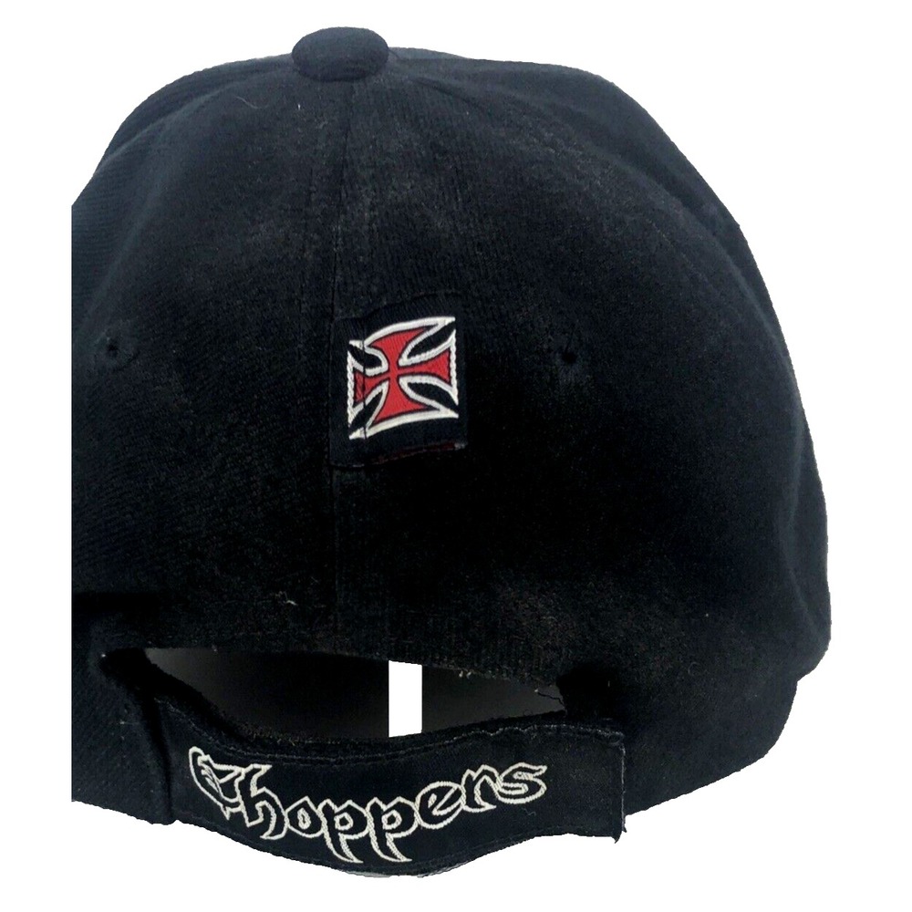 LA Choppers Strapback Hat Black Red Cross Embroidered Cap Los Angeles County - Picture 3 of 7